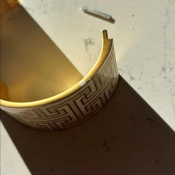 Spartina 449 Gold, cream and beige  Geometric Bangle - Picture 4 of 5